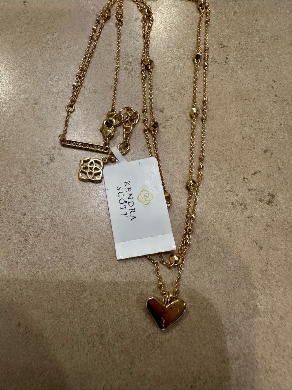 Kendra Scott rose Gold Heart Pendant Layered Necklace